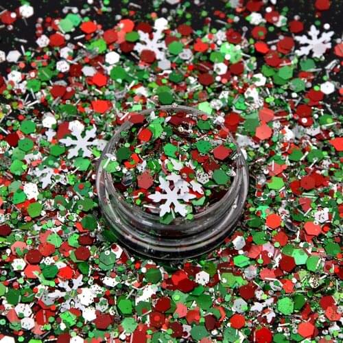 Christmas shape glitter multi chunky sequin glitter for Art Decoration