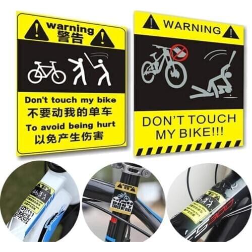 DONT TOUCH MY BIKE Warning Sticker Bicycle Frame Sticker Decorative Reflective Sticker Riding Warning Sign Sticker Decal Sticker