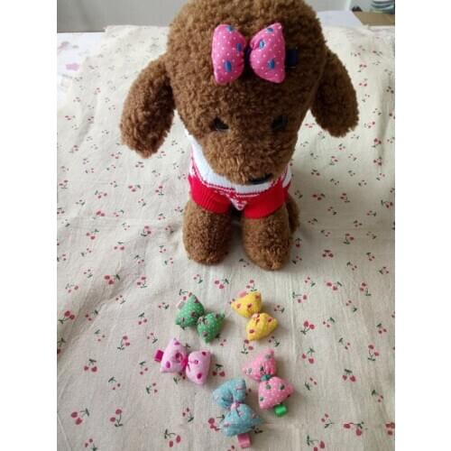 New Pet/children hairpin cotton filling Bowknot Dog hairpin Pet accesories Dog Grooming 1pc