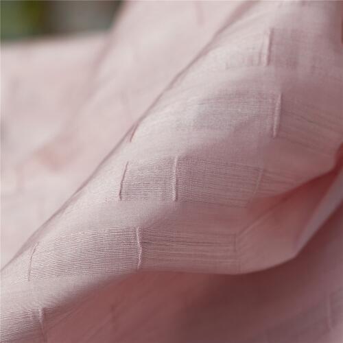 Yarn-dyed striped texture pink silk dupion blends linen fabric,sculpture,sewing for shirt,blouse,skirt,dress,craft by the yard