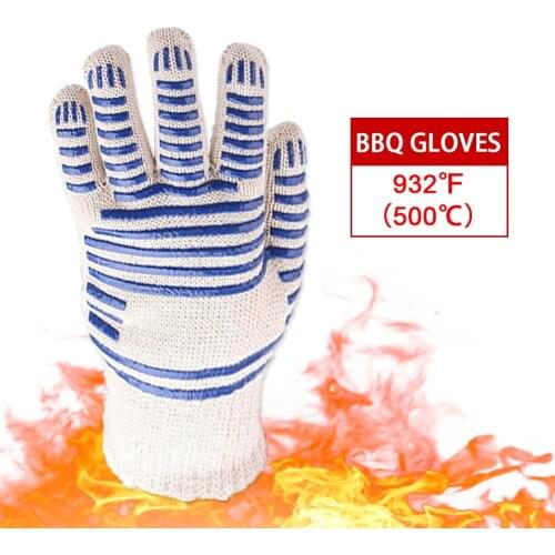 1pcs BBQ Gloves High Temperature Insulation Gloves Oven Baking Cooking Gloves for BBQ Grill