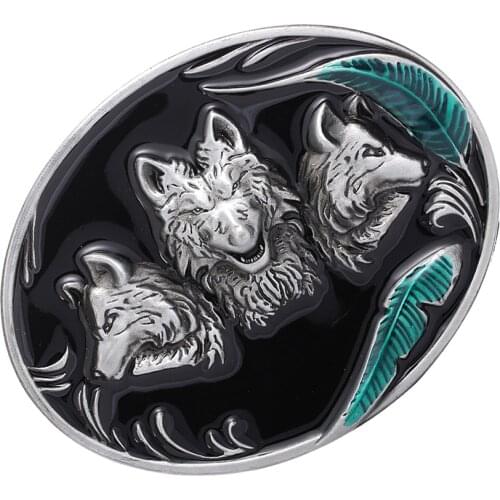 Belt Buckle For Men Fashion Retro Western Cowboy Wolf Buckles