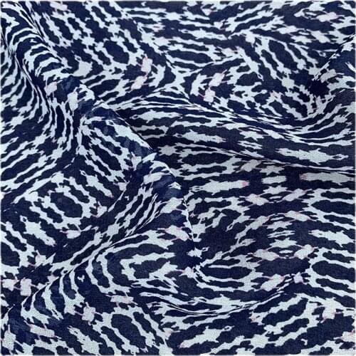 Width 51" Comfortable Simple Printed Silk Chiffon Fabric By The Half Yard For Dress Shirt Material
