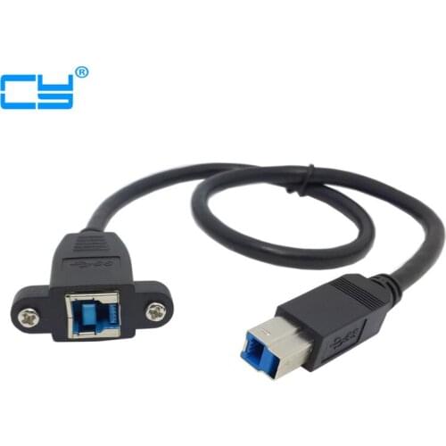Super Speed USB 3.0 backpanel mount B female To Male B type extension cable 0.5m