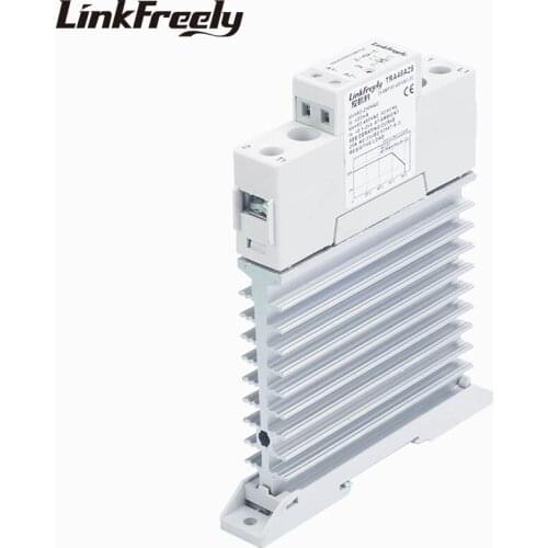 TRA48A25M 25A Heat Sink Solid State Relay AC AC 90-250VAC In Out 90-480VAC Voltage Control Relay Board& Module Din Rail