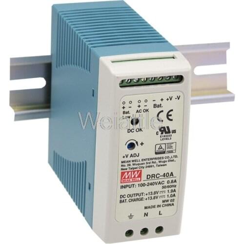 MEAN WELL original DRC-40B 27.6V meanwell DRC-40 40.2W Single Output with Battery Charger (UPS Function)