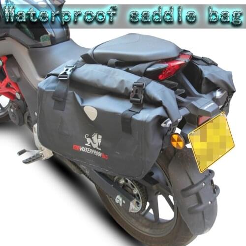 Universal Motorcycle Waterproof saddle bag Luggage Double Seat racing travel outdoor package big space with rain cover