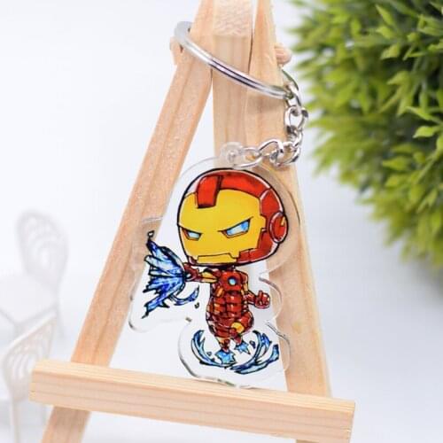 WL0085 Super Heroes Keychain Acrylic Cartoon Keyring Accessories