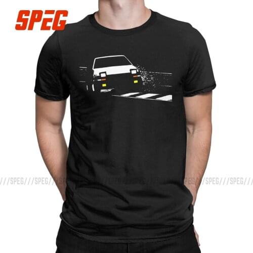 Japanese Classic Drift T Shirt Men 100% Cotton 2019 Fashion T-Shirts Round Collar Initial D Tees Short Sleeve Clothing Plus Size