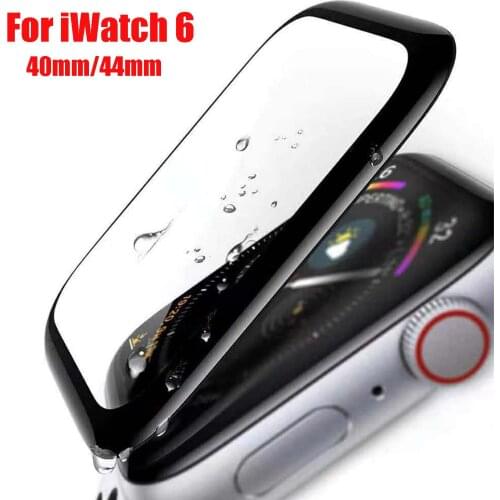 For iWatch Series 6 SE Tempered Glass Screen Protector Full Cover Curved Edge Film for iWatch 40mm 44mm Screen Protectors