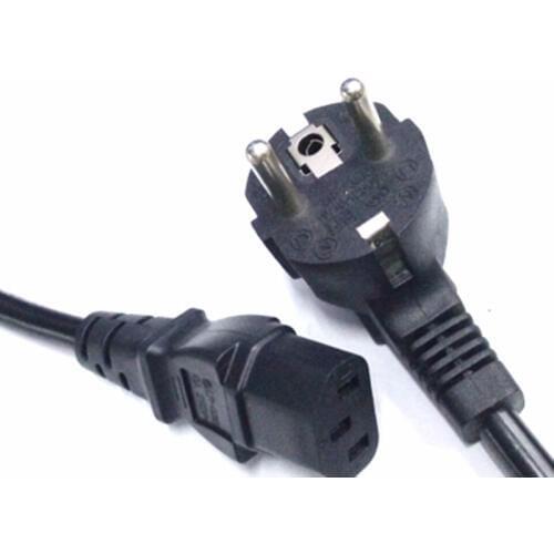 2Pcs 1.5M C13 IEC Kettle To European 2 Pin Round AC EU Plug Power Cable Lead Cord PC