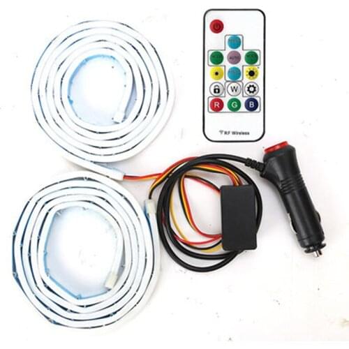 2pcs Guide strip breathing lamp Car door streamer marquee LED running water side door atmosphere lamp colorful decorative light