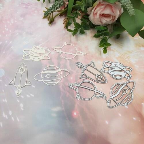 2021 New Planet Rocket Metal Cutting Dies Stencil Scrapbooking DIY Album Stamp Paper Card