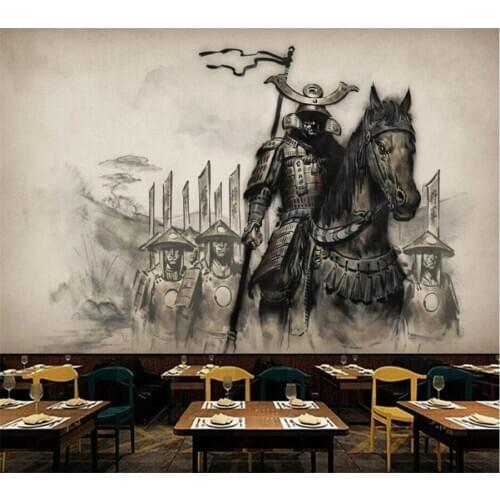 Customized 3d photo wallpaper new Chinese retro ukiyo-e horse warrior restaurant tooling background wall living room mural обои
