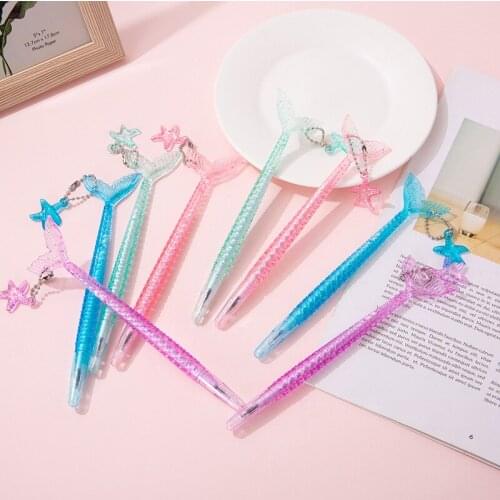 40 pcs/lot Mermaid Glitter Pendant Gel Pen Cute 0.5mm black ink Neutral Pen School Office writing Supplies Promotional Gift
