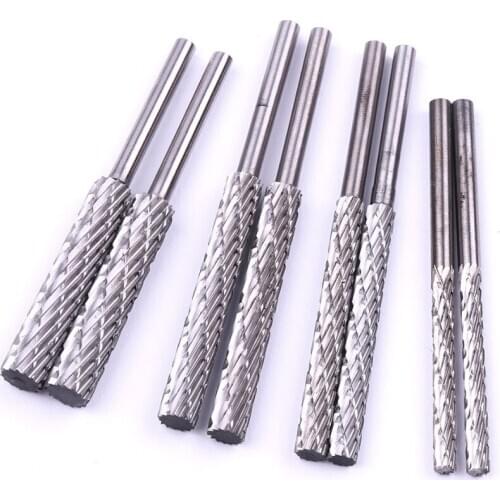6Pcs/lot Rotary Burr Cutter Rotary Files 3x3/4/5/6mm for Dremel Accessories Milling Cutter Drill Bit Engraving Bits