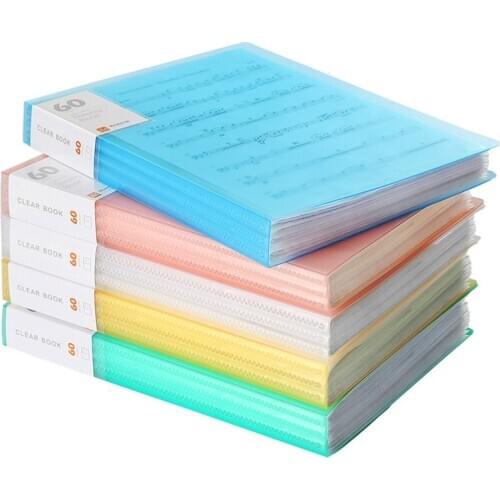 A4 Display Book 20/40/60/80 Pages Transparent Insert Folder Document Storage Bag for School Office File Folders