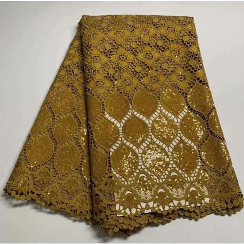African Mesh Lace Fabric 2021 High Quality French Milk silk Sequin Guipure Cord Lace Latest Nigeria Lace Fabric For Sewing Dress