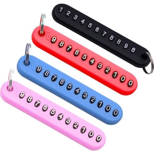 Car Anti-lost Keychain Fit Phone Number Key Chain Plate Card DIY Car Key Ring Phone Number Card Car Interior Products