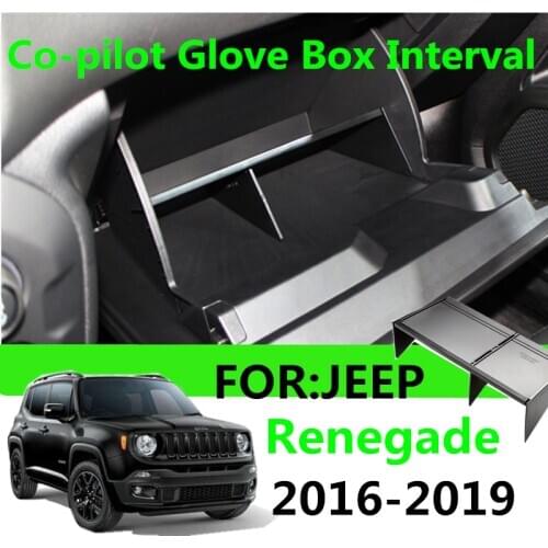 Car Co-pilot Glove Box Accessories Glove Box Interval Storage For JEEP Renegade 2016 2018 2019 Car Storage Partition