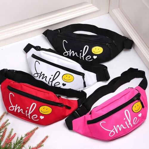 Cute Cartoon Smiley Chest Bag Girl Childrens Fanny Pack Storage Fashion Girl Crossbody Pocket Waist Bags Gift Kids