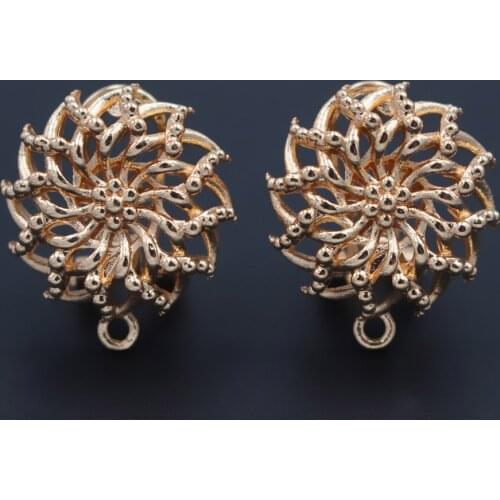 Filigree Metal Earrings Connector Linkers Flower Charms Base Findings DIY Fashion Women Dangle Hanging Drop Earring Making