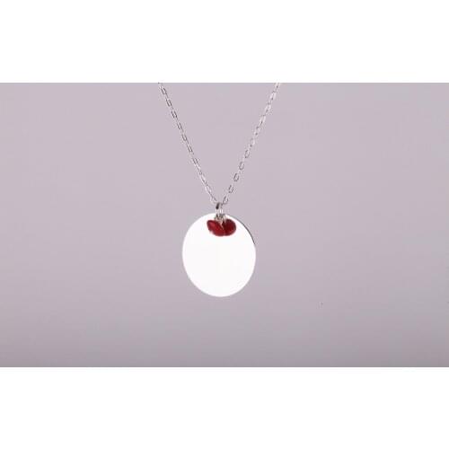 UM US JEWELRY 925 Sterling Ruby Gemstone Ghost Pendant