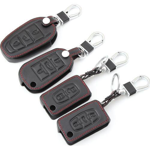 Remote Car key Leather Styling Case Fob Cover For Peugeot RCZ 207 307 308 407 807 508 2008 3008 4008 For CITROEN C2 C3 C4 C5 C6