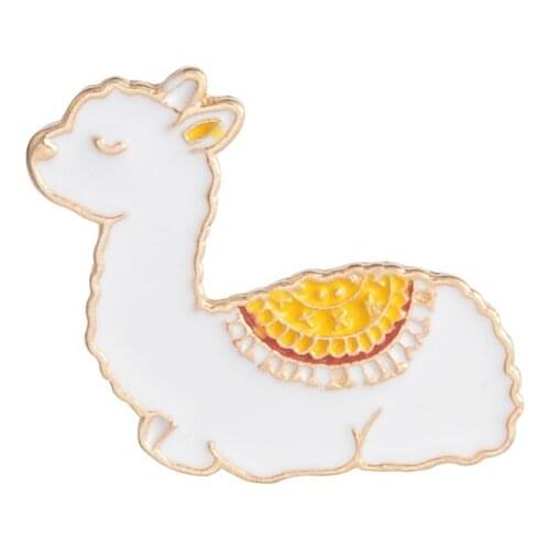 Baby Llama enamel pin Cute animal badge brooches Gift Cartoon icons Jackets coat dress Button Pin Gift for girl kids daughter