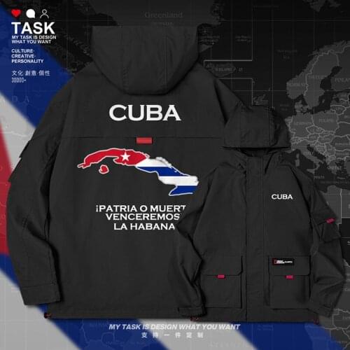 Cuba Cuban CU CUB men jacket hooded map nation flag top long sleeve coat printed new casual windbreaker mens clothes autumn