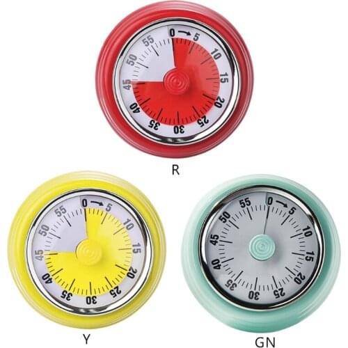 Mechanical Visual Timer Small Magnetic Kitchen Countdown Timer with Loud Alarm for Kids and Adults Baking Cooking