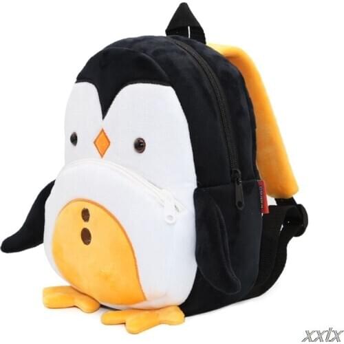 Cute Penguin Toddler Backpack Soft Plush Kids Schoolbag Snack Toy Shoulder Bag For Kindergarten Children