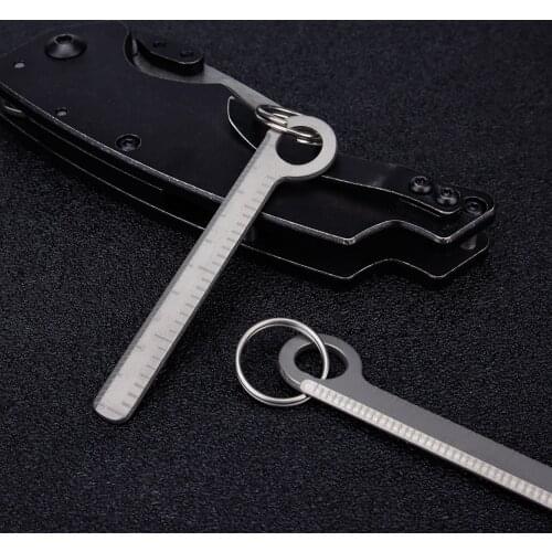 Mini Titanium Alloy Ruler Outdoor EDC Tool Small Titanium Ruler Key Chain Accessories