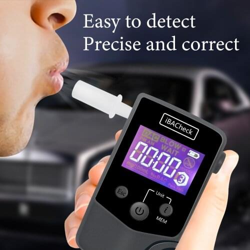 AA1698 Conductor Sensor Rechargeable Digital LCD Breathalyzer Alcohol Tester Digital LCD with Removable life-saving hammer