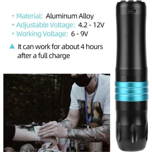 Professional Wireless Tattoo Machine Pen Portable Lithium Battery Power LED Digital Display Tattoo Equipment Tattoo Gun Body Art