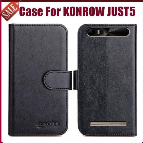 Luxury Flip Leather Case for KONROW JUST5 Case 100% Special Wallet Cover Funda Card Holder Mobile Phone Bag