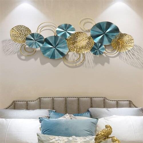 Luxury Wall Decor Ornaments Home Living Room Sofa Background Wall Decoration Metal Iron 3D Stereo Artificial Flower Wall Pendant