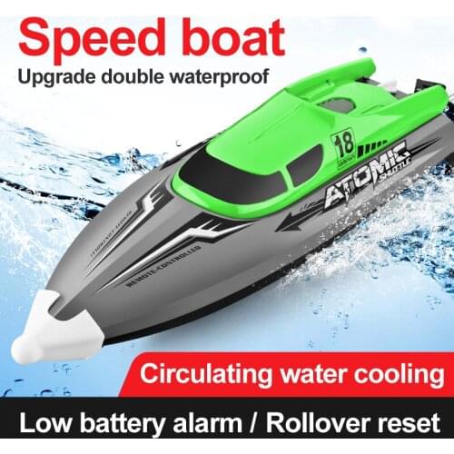 30KM/H High Speed Racing RC Boat with 370 Motor IPV7 Waterproof 2.4GHz 4 Channel Remote Control Boat Toys for Kids Three Battery