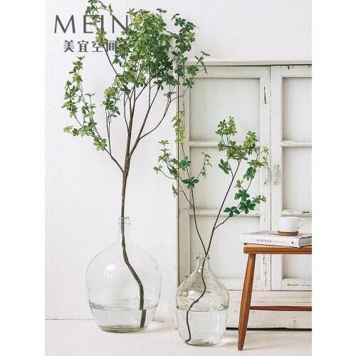 Glass Table Garden Vase Plant Pot Transparent Minimalist Decor Vase Flower Pots Hydroponics Floreros Home Decoration BI50VS