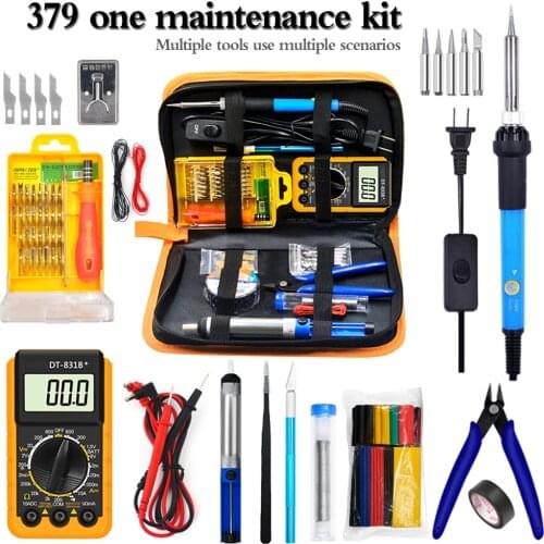 379 60W thermostat with switch soldering iron Digital display multimeter Household electrician repair welding set