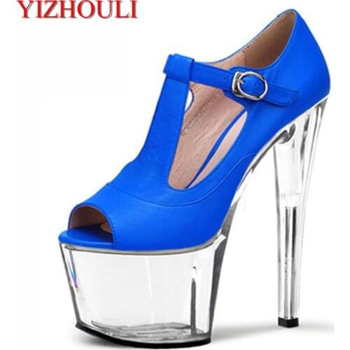 17 cm high heels, American and European club shoes with big mouth size, sky-high high heels, banquet womens Dance Shoes