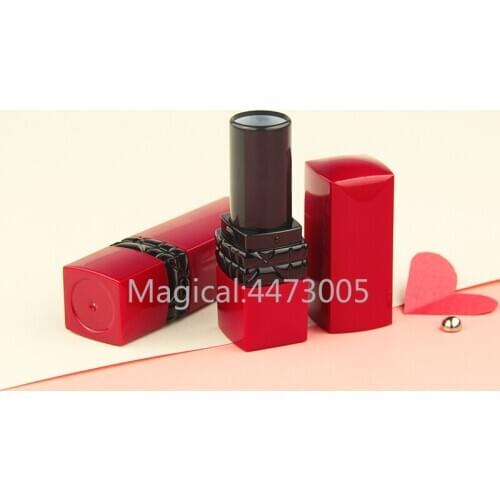 10/30/50pcs Red Square Empty Lipstick Tube 12.1mm Lip Balm Container Lipstick Shell Packaging Makeup Cosmetics Refillable
