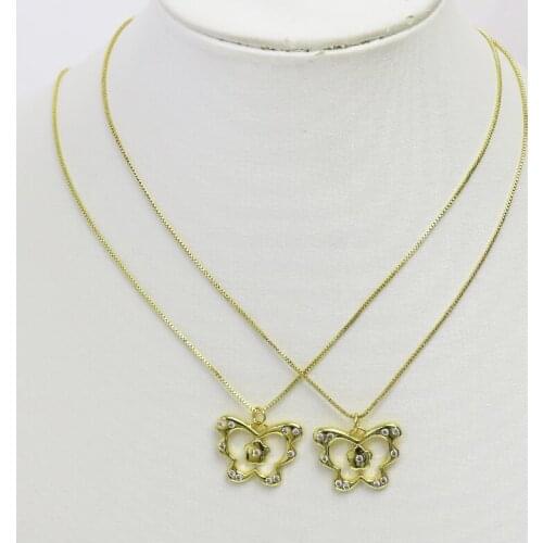 10 Pcs Gold color Butterfly Pendant necklace jewelry accessories Butterfly pendant Jewelry Necklace New design 51613