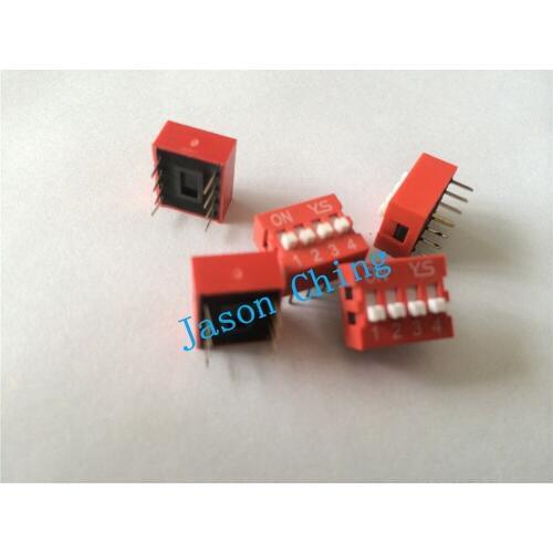 100pcs 4P 4 Position DIP Switch 2.54mm Pitch 2 Row 8 Pin Slide DIP Switch