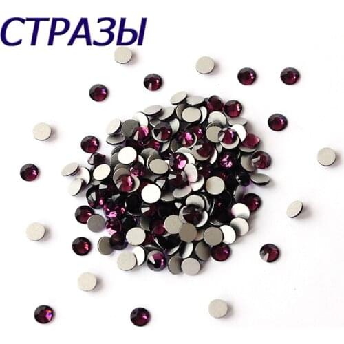 1440PCS DIY Crystal Stone Amethyst Color Non Hotfix Rhinestones Nails Art Glass Crystal Shiny Rhinestone Nail Accessories