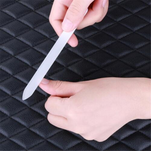 2PCS Durable Double Sided Glass Nail File Manicure Polishing Buffer Sanding Nail Art Tools With Printed Cut Cat Print
