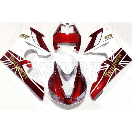Brand new ABS mechanical injection fairing kit for Triumph Daytona 675R 2006 2007 2008 red white bodywork fairings 675 06 07 08