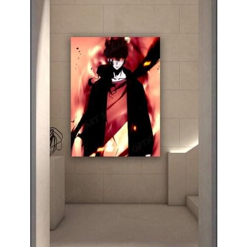 Anime Poster Solo Leveling Canvs Painting Anime Poster Art Poster Interior Art Wall Decorations Otaku Popular Fans Gift Bedroom