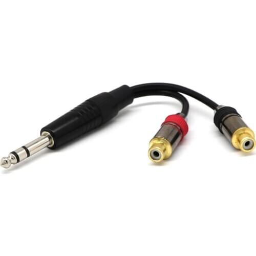 DIY 6.35 stereo to 2RCA female electric guitar audio cable guitar effect connector XLR cable