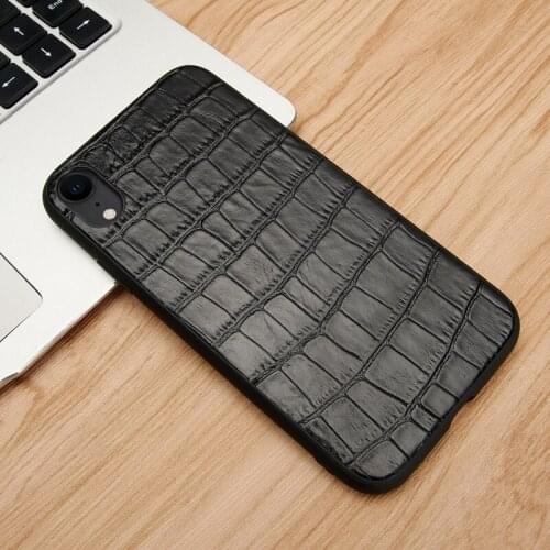 Genuine leather anti-knock slim case for iPhone xr xs max x 7 8 plus phone cover luxury cute crocodile thin hard cases accessory